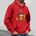 thumbnail image 2 of VBTAPA Men's Thanksgiving Hoodie Fall Pumpkin Gnome Graphic Prints Hooded Sweatshirt Loose Casual Kangaroo Pocket Hoodies Thankful Grateful Blessed Sweatshirts Red S, 2 of 5