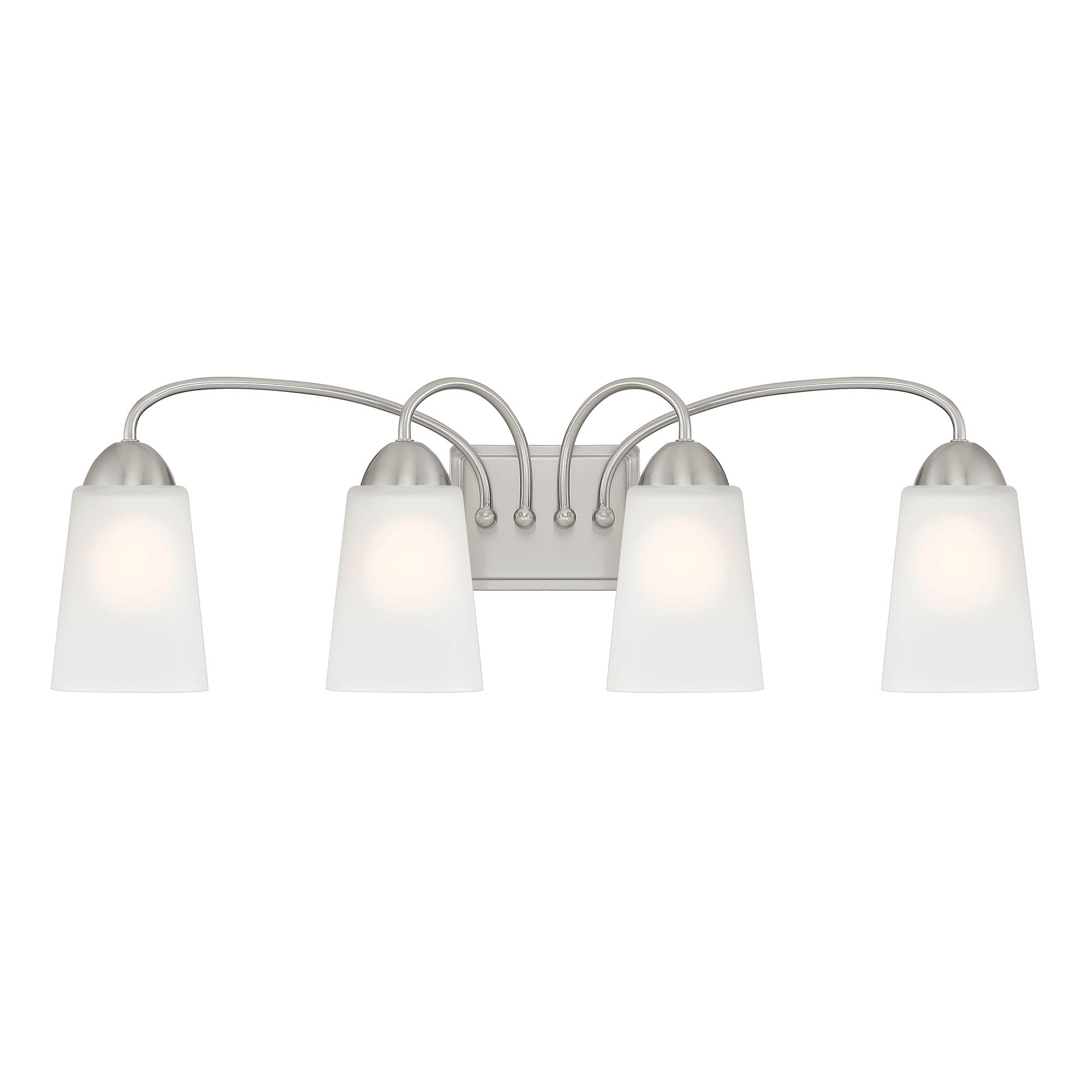 Designers Fountain Malone 4 Light Brushed Nickel Bathroom Vanity Light Fixture, D267M-4B-BN