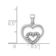 thumbnail image 3 of FB Jewels Sterling Silver Diamond Rhodium Heart Pendant, 3 of 3