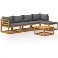 thumbnail image 2 of vidaXL 6 Piece Garden Lounge Set with Cushion Solid Acacia Wood, 2 of 12