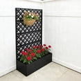 thumbnail image 6 of Mintazer 70.9" H Metal Planter with Trellis, Outdoor Privacy Planter Box with Drainage Holes for Climbing Plants, Black, 6 of 9
