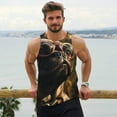 thumbnail image 6 of Uemuo Pug Wearing Sunglasses Flowers Pattern Men's Muscle Shirts Sleeveless Dry Fit Gym Workout Tank Top Lightweight Sports Tank Top Beach Tank Top, Loose-fit Sleeveless Shirt-X-Large, 6 of 7