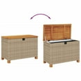 thumbnail image 5 of vidaXL Garden Storage Box Beige 80x40x48 cm Poly Rattan Acacia Wood, 5 of 5