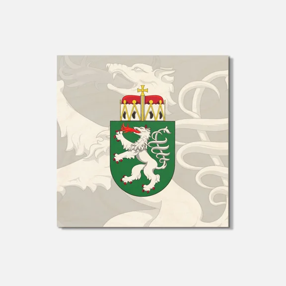 Styria Coat Of Arms Austria City 4'' X 4'' Square Wooden Coaster