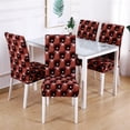 thumbnail image 6 of 6 Pcs/Set Soft Stretchable Dining Chair Covers with Printed Floral Patterns,Spandex Banquet Chair Seat Protector Slipcovers for Holiday Home Party, Hotel, Wedding Ceremony (Style 29), 6 of 6