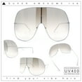 thumbnail image 4 of XXL Oversized Metal Rim Curved Monolens Shield Racer Sunglasses White - Silver Mirror, 4 of 9