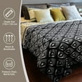 thumbnail image 5 of Catalonia Fleece Throw Blanket for Couch, Lightweight All Seasons Soft Cozy Moroccan Blanket for Home Living Room Decorative, 50'' x 60'', Black, 5 of 7