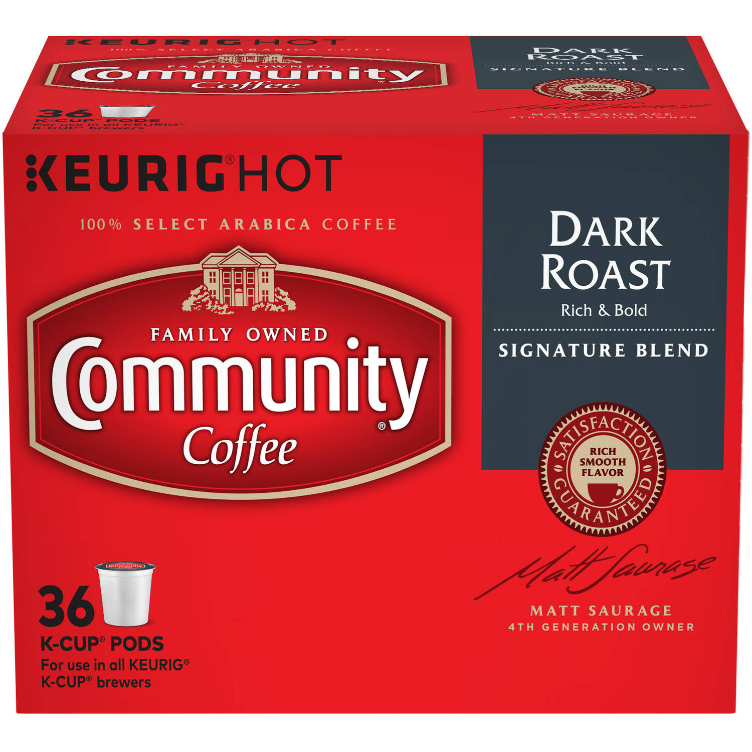 Community Coffee Signature Blend Dark Roast Coffee K-Cup Pods, 36 Count ...