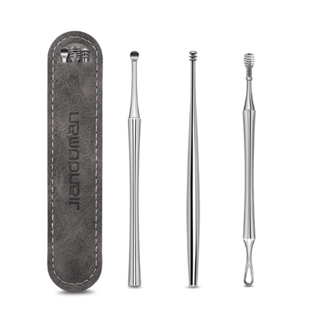 3PCS Kit de eliminación de cerumen Juego de selección de oídos Removedor de cerumen Cuchara de ce Irfora Auriculares
