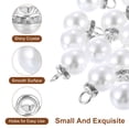 thumbnail image 4 of Pearl Charm, 100pcs 14mm Pendants Faux Pearl Beads Charm for Making Bracelet Earrings Necklace Crafts (Silver), 4 of 6