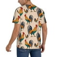 thumbnail image 2 of Hirioo Rooster for Men's Baseball T-shirt Shirts Short Sleeve Casual Summer Button Stretch T Shirts,Size S-4XL-Large, 2 of 7