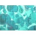 thumbnail image 1 of Ahgly Company Machine Washable Indoor Rectangle Abstract Turquoise Blue Contemporary Area Rugs, 5' x 8', 1 of 4