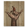 thumbnail image 3 of Designart 'Man Using Mobile Phone With Call Me Sign' Modern Print on Natural Pine Wood, 3 of 5