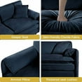 thumbnail image 4 of 57.48'' Blue Chenille Oversized Recliner Chair - Movable Ottoman, DIY Combination, Soft Upholstery Indoor Lounge Chair for Living Room/Bedroom, 4 of 25