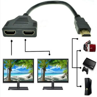 Simyoung Male HDMI to Female Dual HDMI Cable
