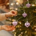 thumbnail image 6 of 12 Pack Heart Shaped Christmas Ornaments Multi Finish Glossy And Matte Baubles Hanging Decorations For Tree Mantel Holiday Home, 6 of 6