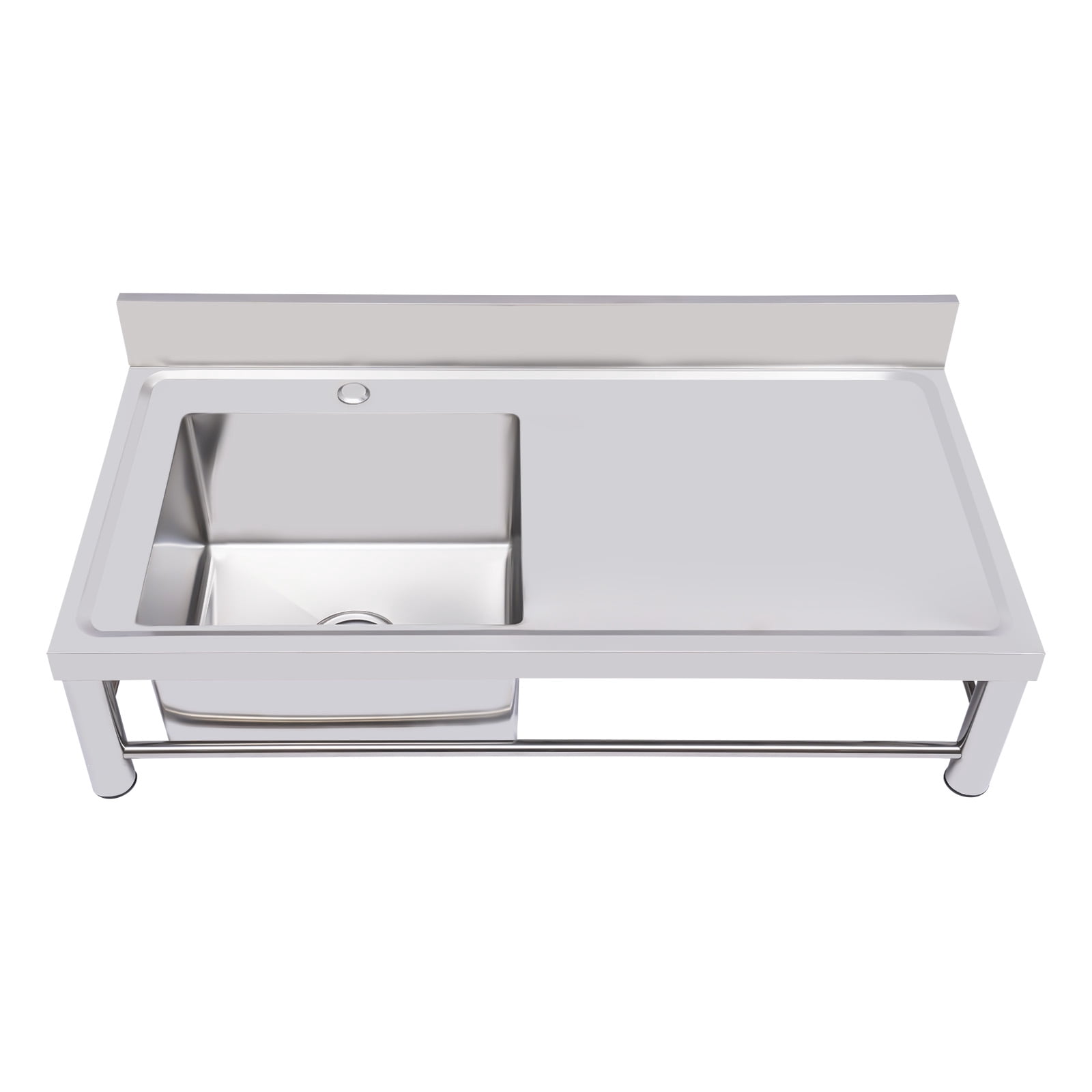 Dwellnix Heavy Duty Stainless Steel Utility Sink with Faucet, Storage Shelf, Adjustable Feet, and Drainage Pipe, Perfect for Kitchen, Garage, Laundry Room