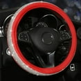 thumbnail image 2 of Cubierta del volante Cubierta del volante Heavy Duty PU Cuero Elegantes diamantes de cristal, Sparkling Diamond Antideslizante Cubierta del volante del automóvil Xemadio MZQ-0715-3, 2 of 7