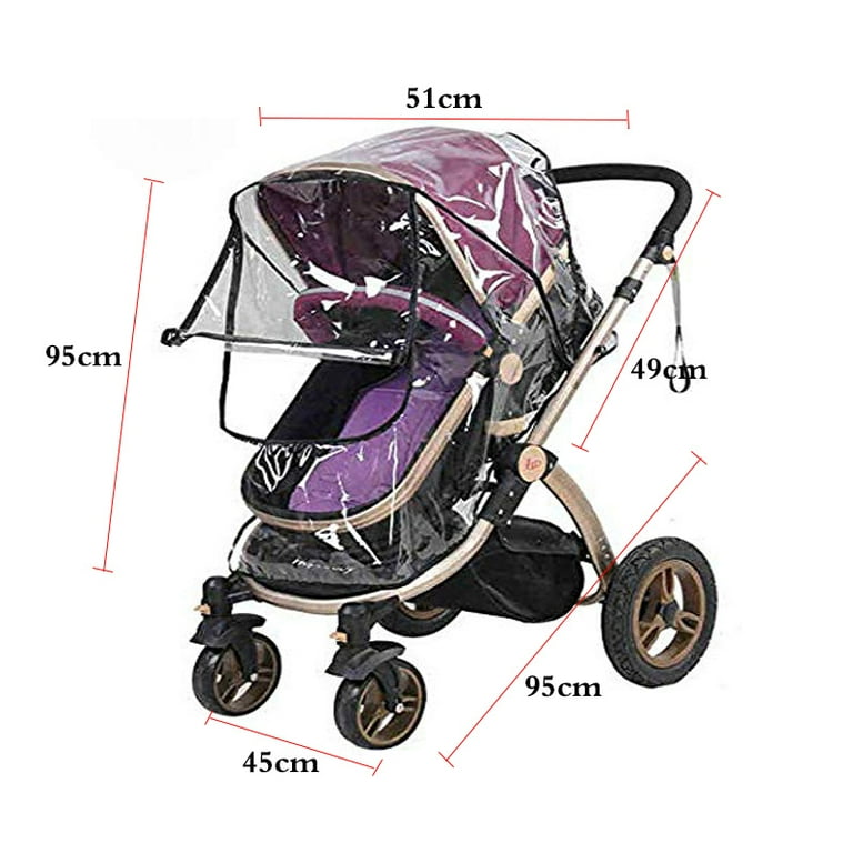 Stroller Rain Cover and Baby Stroller Mosquito Net(2-Piece Set),Baby Travel  Weather Shield, Universal, Protect from Wind, Rain, Snow, Cold