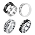 thumbnail image 1 of 5pcs Anxiety Fidget Rings Titanium Steel Finger Rotate Rings Thumb Ring Set, 1 of 9
