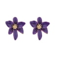 thumbnail image 2 of SmartBy 1 Pair Stud Earrings Retro Style Colorful Enamel Flower Shape Ear Studs Shiny Personalized Earrings Jewelry Gift, 2 of 7