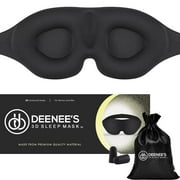 Deenee's Sleep Mask for Women and Men, Eye Mask for Sleeping, Eye Cover Blackout Masks, Weighted Sleeping Pad, Black Blindfold, Travel Accessories Set