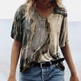 thumbnail image 2 of Camiseta con estampado de mármol ondulado para mujer, Tops holgados suaves con cuello en V, ropa de calle para mujer, jersey de moda 2022, 2 of 5