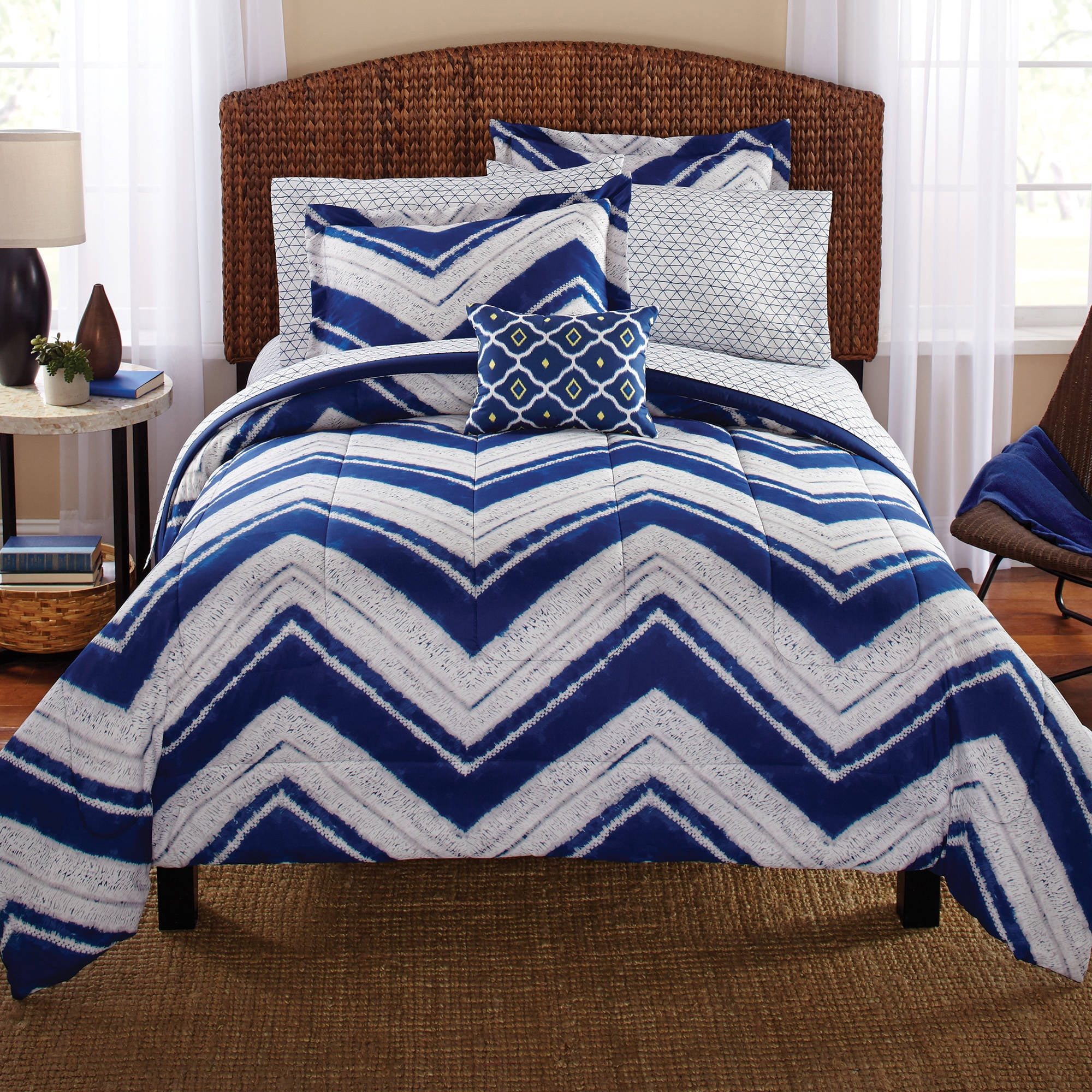Mainstays Mosby Chevron Bed In A Bag Complete Bedding
