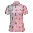 thumbnail image 2 of Funny Gradient Summer Flamingo And Pineapple Women's Polo Shirt S-5XL, 2 of 7
