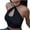 Black, variant on Y2K Women's Low Cut Halter Crop Cami Top Sexy Tie Back Solid Sleeveless Cami Vests Ribbed T Shirts Fashion Streetwear