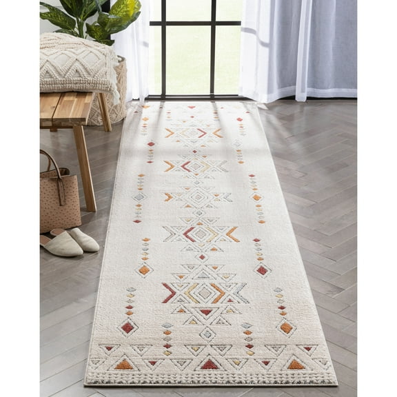 Well Woven Malaga Huron Modern Oriental Beige High-Low Textured 2'7" x 9'10" Runner Rug
