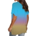 thumbnail image 4 of Yubnlvae Tie-Dye V-Neck Tee - 2024 Summer Gradient Print Casual Top (Trendy Textured Fabric | Tummy Control | Multiple Colors) (Sky Blue | XL), 4 of 6