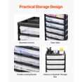 thumbnail image 4 of VEVOR Carrito de almacenamiento con ruedas para álbumes de recortes, 6 niveles, gran capacidad, con 6 estuches transparentes, color negro, 4 of 9