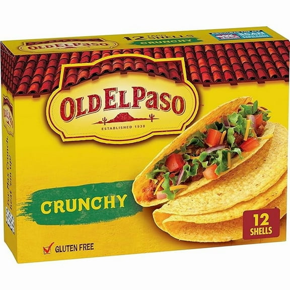 1x Old El Paso Crunchy Taco Shells, Gluten-Free, 12 ct., 4.6 oz.