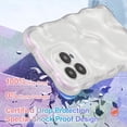 thumbnail image 5 of Case for iPhone 15 Pro Max 6.7 inch, Cute Solid Color Curly Wave Shape Shockproof Soft Bumper Phone Case, Candy Water Ripple 3D Silicon Slim Pretty Case Non-Yellowing Cover, Clear Pink, 5 of 14