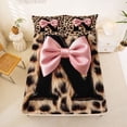 thumbnail image 5 of Erosebridal Abstract Cheetah Pattern Full Size Sheets For Kids,Classic Leopard Print Letter N Monogram Bed Sheets 4-Piece, 5 of 6