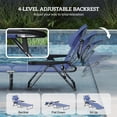 thumbnail image 4 of Outsunny 4-level Reclining Back Outdoor Chaise Lounge Chair, Reading Hole Include Tanning Chair, Gray, 4 of 9