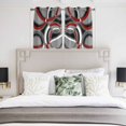 thumbnail image 4 of Grey Geometric Kitchen Curtains Short 54 Inch Length, Modern Abstract Black White Red Striped Grommet Top Bedroom Living Room Curtains, Light Filtering Cafe Curtain Drapes 2 Panels Set 84''x54'', 4 of 9