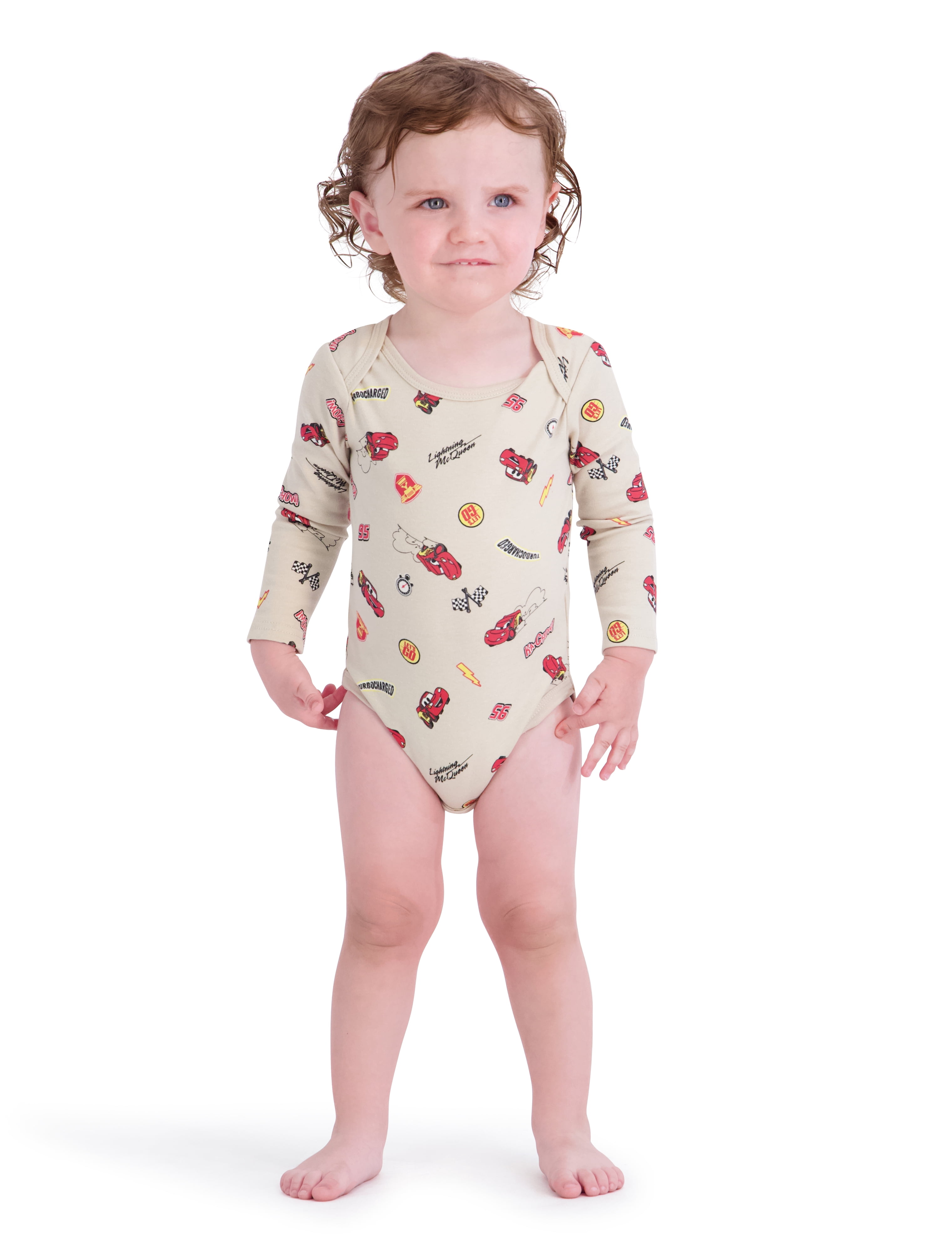 Cars Baby Boy 3 Pack Long Sleeve Bodysuit, Size 0-24 Months