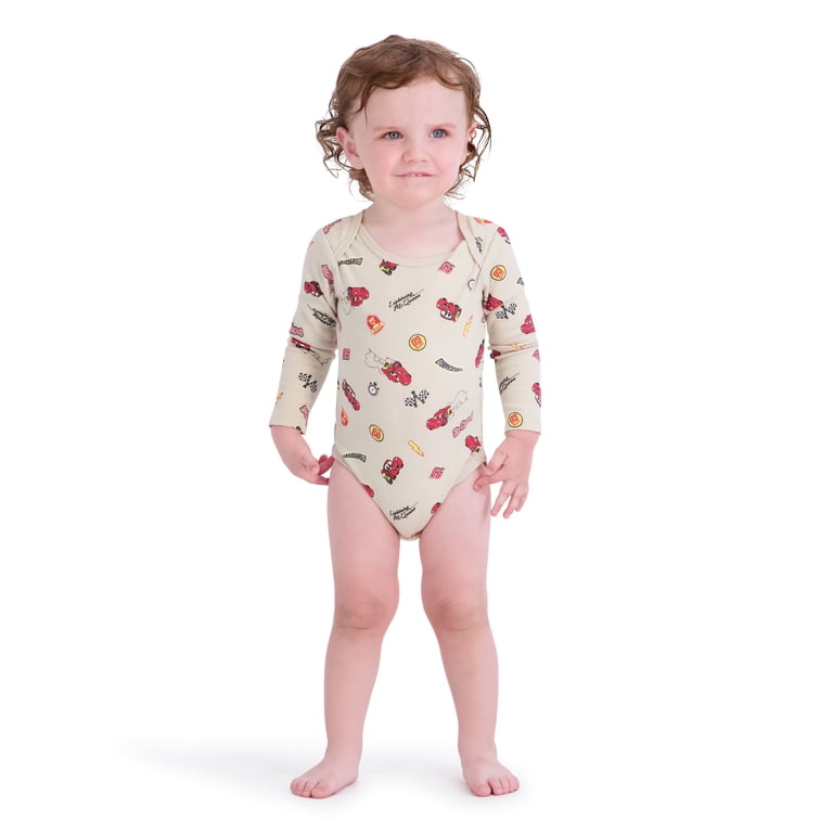 Disney Pixar Cars Baby Long Sleeve Bodysuit, 3-Pack photo 6