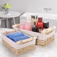 thumbnail image 4 of Tripumer 2Pack Handled Wicker Storage Basket (Beige),Stackable Woven Organizer for Bathroom, Living Room, Office, Kitchen, 4 of 10