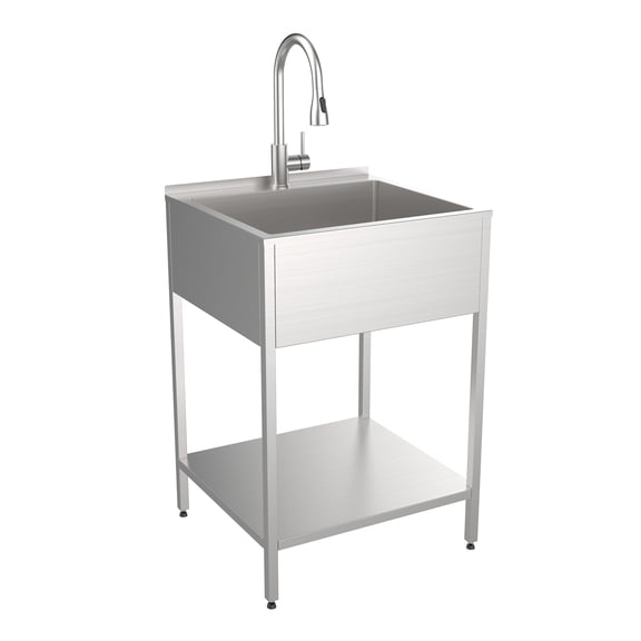Transolid Trs_Ews-2422S Contemporary Laundry Washstand 24" Free Standing Single Basin