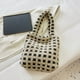 thumbnail image 2 of Bolsos de hombro de felpa para mujer, bolso con asa superior esponjoso para otoño e invierno (cuadros caqui), 2 of 8