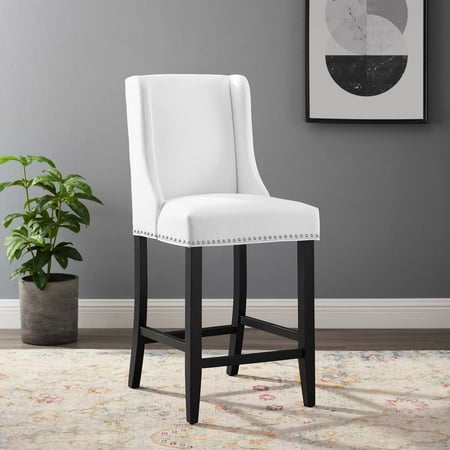 Baron Faux Leather Counter Stool White - Modway