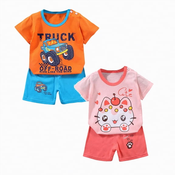 Boys Sweatsuit 5T Toddler Boy Clothes Summer Outfits Kids Short Sleeve T-Shirt and Shorts 4 Piece Set 2-7 Years