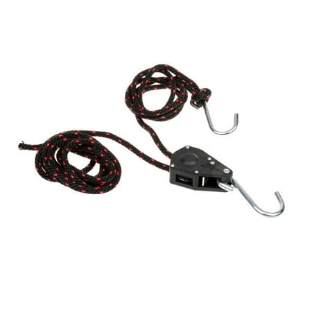 

6mm x 2.5m Kayak Rope Ratchet Tie Down with Hooks Ratchet Strap Black