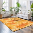 thumbnail image 3 of Area Rugs 3'x5', Botanical Orange Yellow Carpet Runner Indoor Outdoor Rugs Home Decor Aesthetic, Modernism Tropical Palm Leaf Non Slip Mats Washable Accent Rug for Living Room Bedroom, 3 of 8