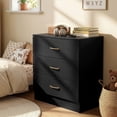 thumbnail image 6 of Ktaxon Black 3 Drawer Dresser Nightstand Modern Wood Chest of Drawers Bedroom Black Finish, 6 of 14