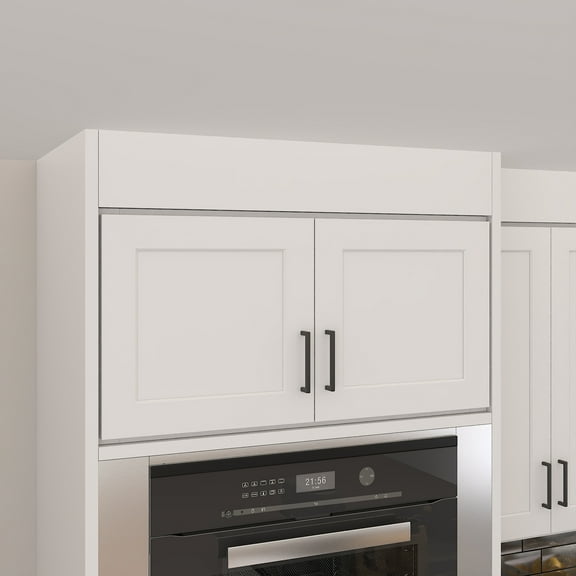 Furinno Shaker Wall Refrigerator Kitchen Cabinet with 2 Doors, Ready to Assemble, 24 D x 36 W x 18 H, White