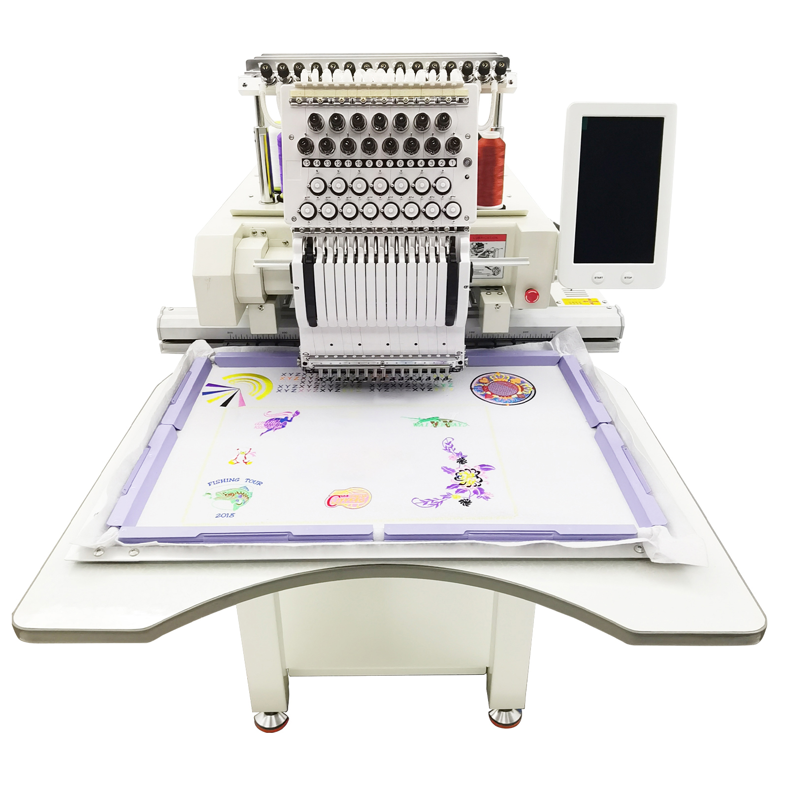 Single Head 15 Needle Commercial Automatic Embroidery Machine